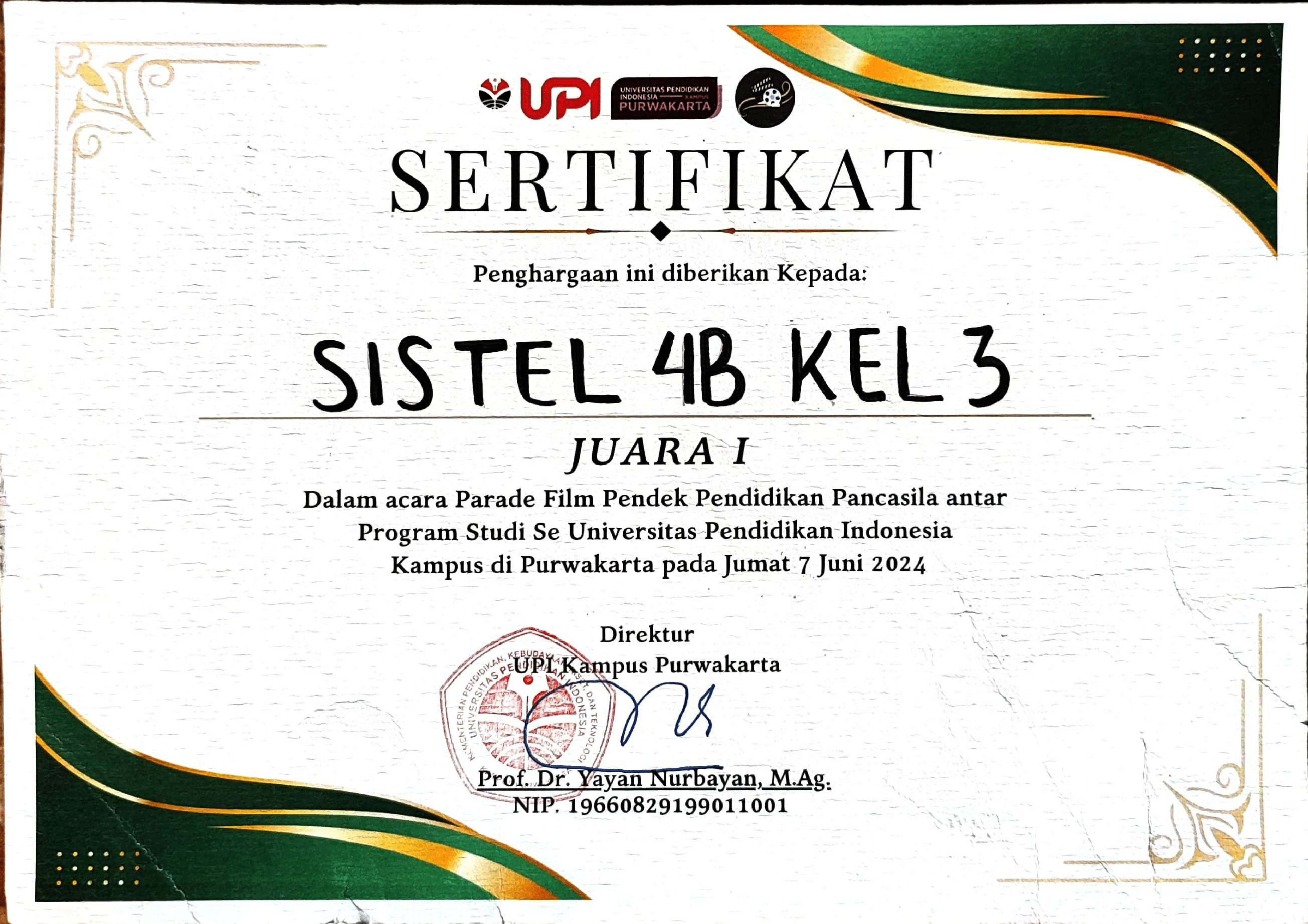 Certificate